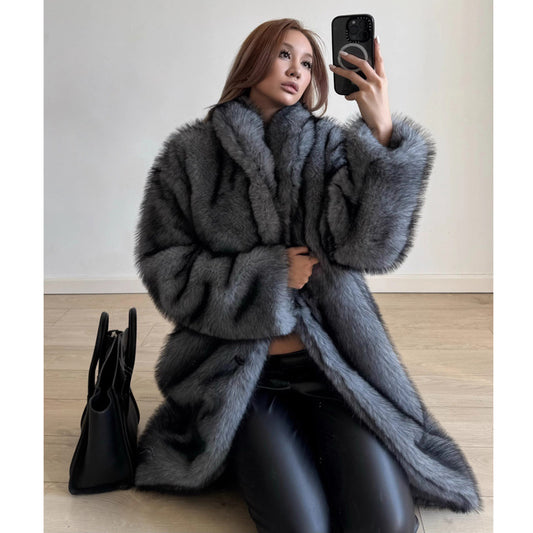 Manteau · Fourrure · Gris