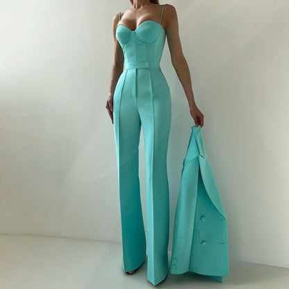 Fall Graceful Fashionable Office Blazers Bra Pants Jacket Three Piece Sets