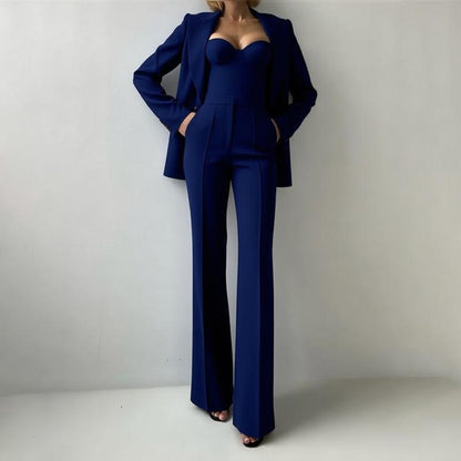 Fall Graceful Fashionable Office Blazers Bra Pants Jacket Three Piece Sets