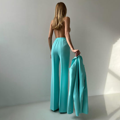Fall Graceful Fashionable Office Blazers Bra Pants Jacket Three Piece Sets