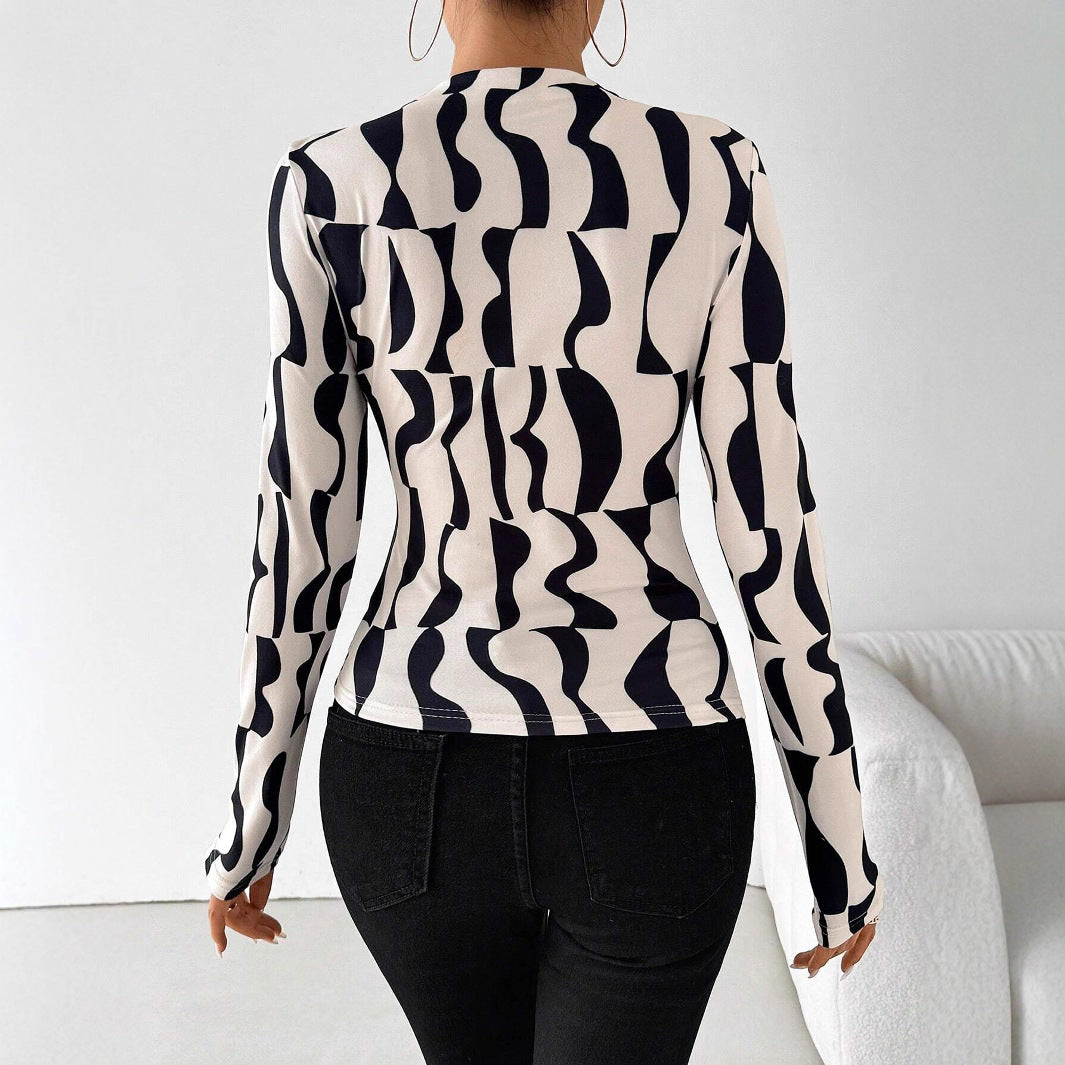 Top · Solara · Crème et Noir